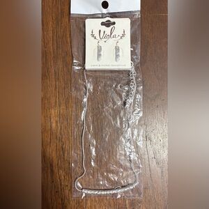 Silver Necklace and Earring Set